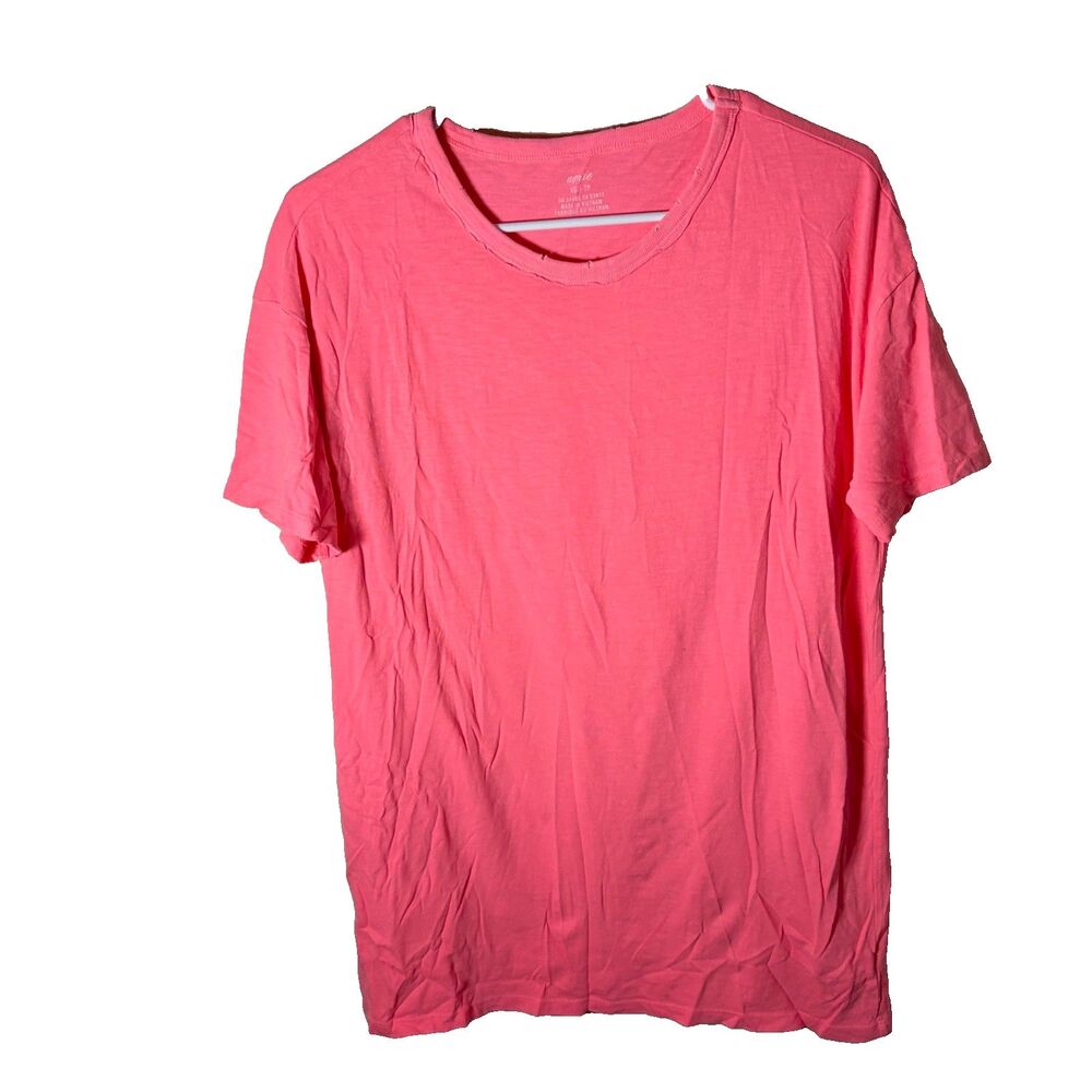 Aerie T-Shirt Women's XS Neon Pink Distressed Short Sleeve Casual Top